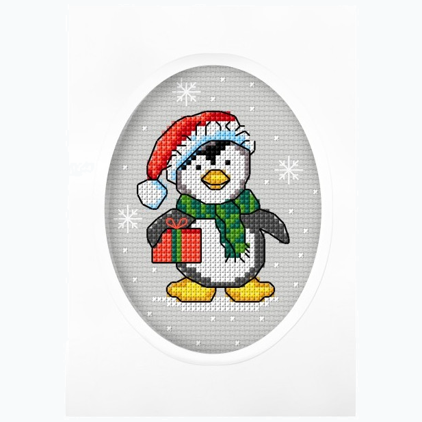 Kit de broderie pour carte de vœux - Noël - Pingouin SA6289