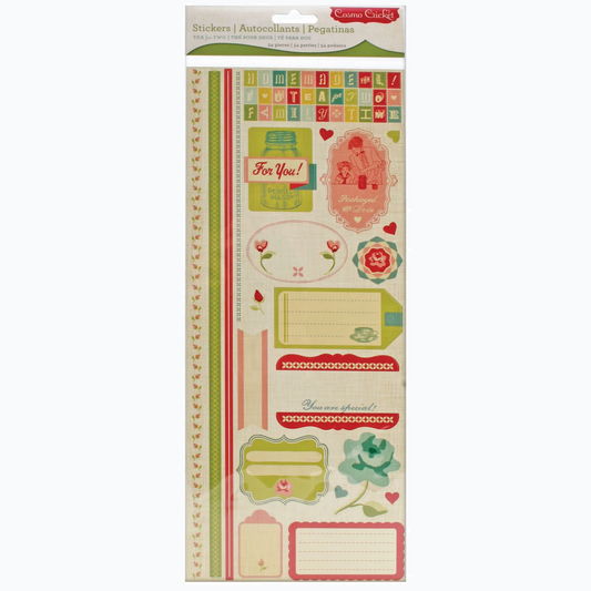 3D Cardstock Stickers - Tea For Two - 54 Pieces