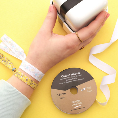 Lint Katoen - Wit - 15mm