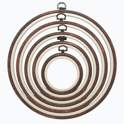 Cerceau flexible en PVC - Rond - Couleur bois