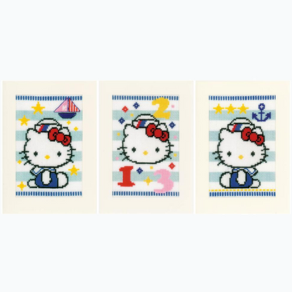 Kit de broderie pour cartes de vœux - Hello Kitty - Lot de 3 PN-0150686