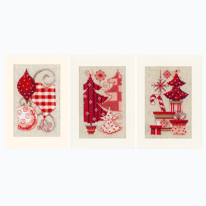 Greeting Card Embroidery Kit - Christmas Motifs - Set of 3 (Vervaco)
