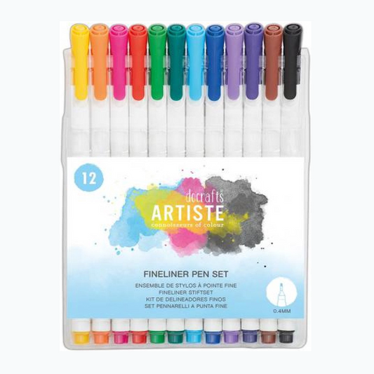 Fine Liner Pen Set - 12 Colors