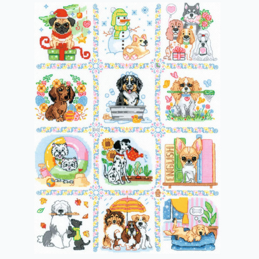 Embroidery kit - Dog Calendar 2245