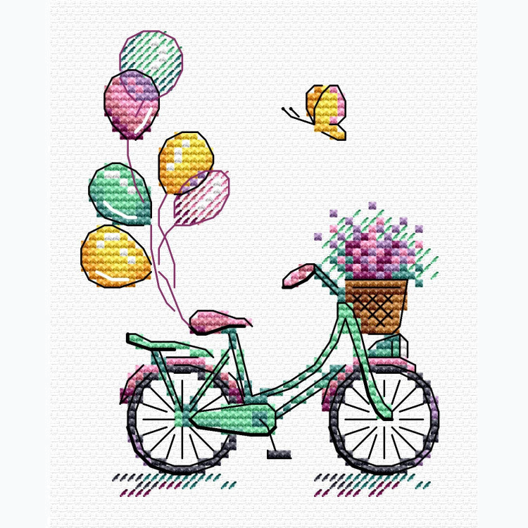 Kruissteek Borduurpakket - Bike Ride SM-355