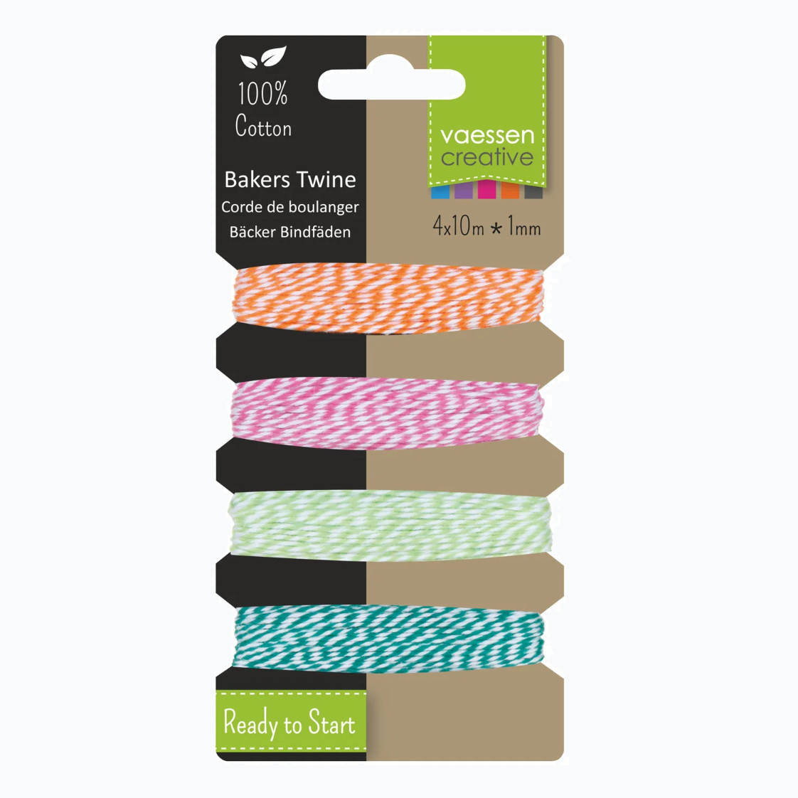 Baker's twine - orange/pink/green/turquoise - 4x10m