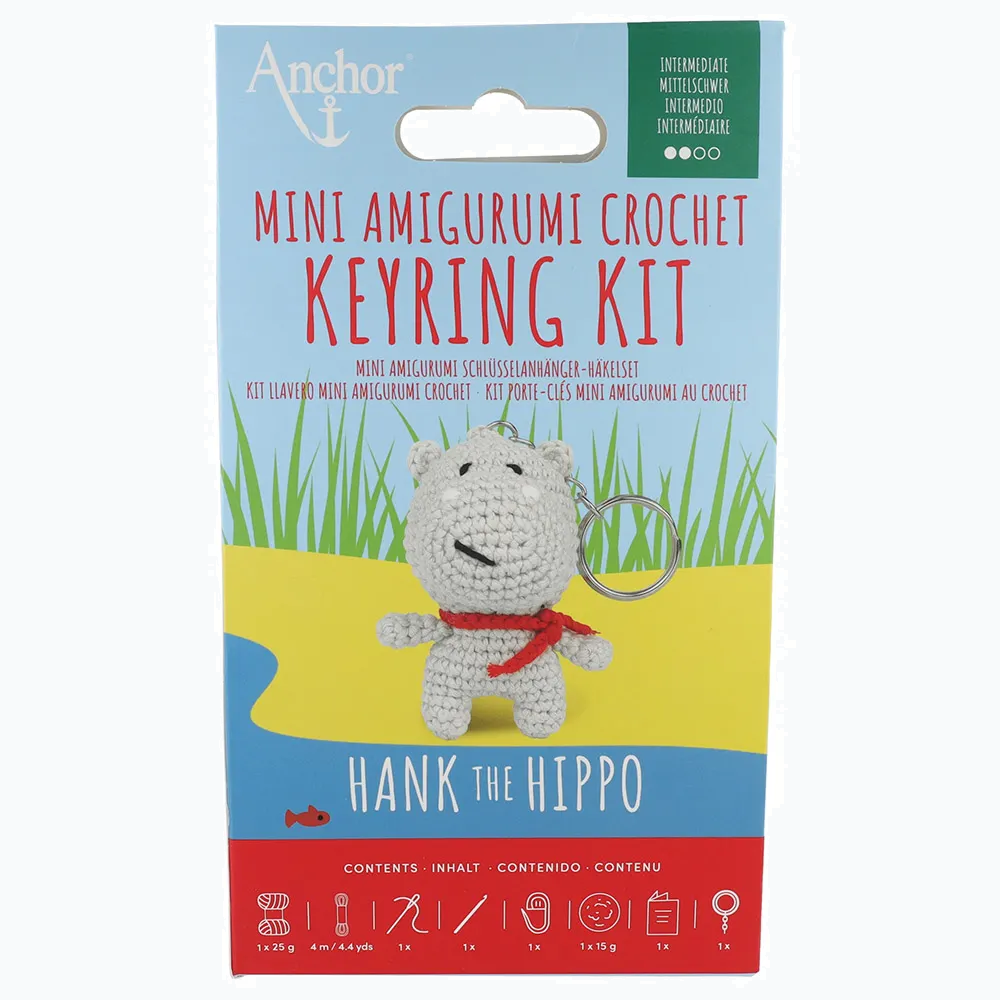 Anchor Mini Amigurumi Haak Kit - Sleutelhanger Nijlpaard