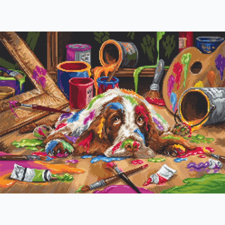 Kruissteek Borduurpakket - Puppy Picasso B2415