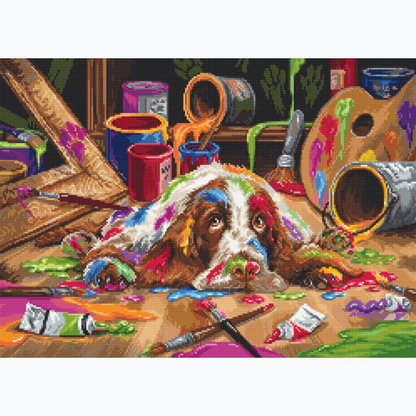 Kruissteek Borduurpakket - Puppy Picasso B2415