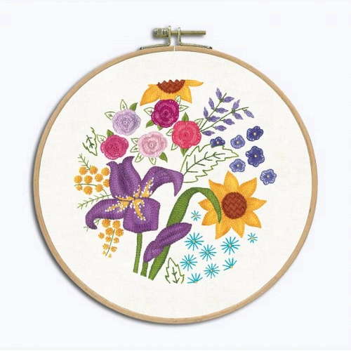 Borduurpakket Vrij Borduren - Bloemen: Iris
