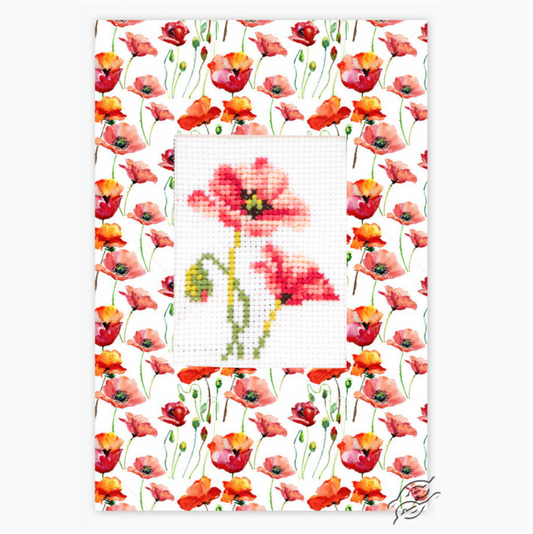 Wenskaart Borduurpakket - Poppies SP-56