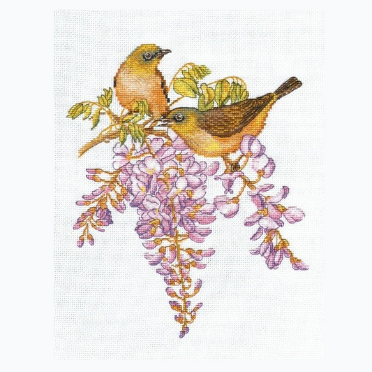 Embroidery kit - White-Eyed Birds S945