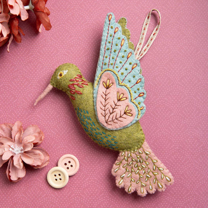 Borduurpakket Met Vilt - Colibri