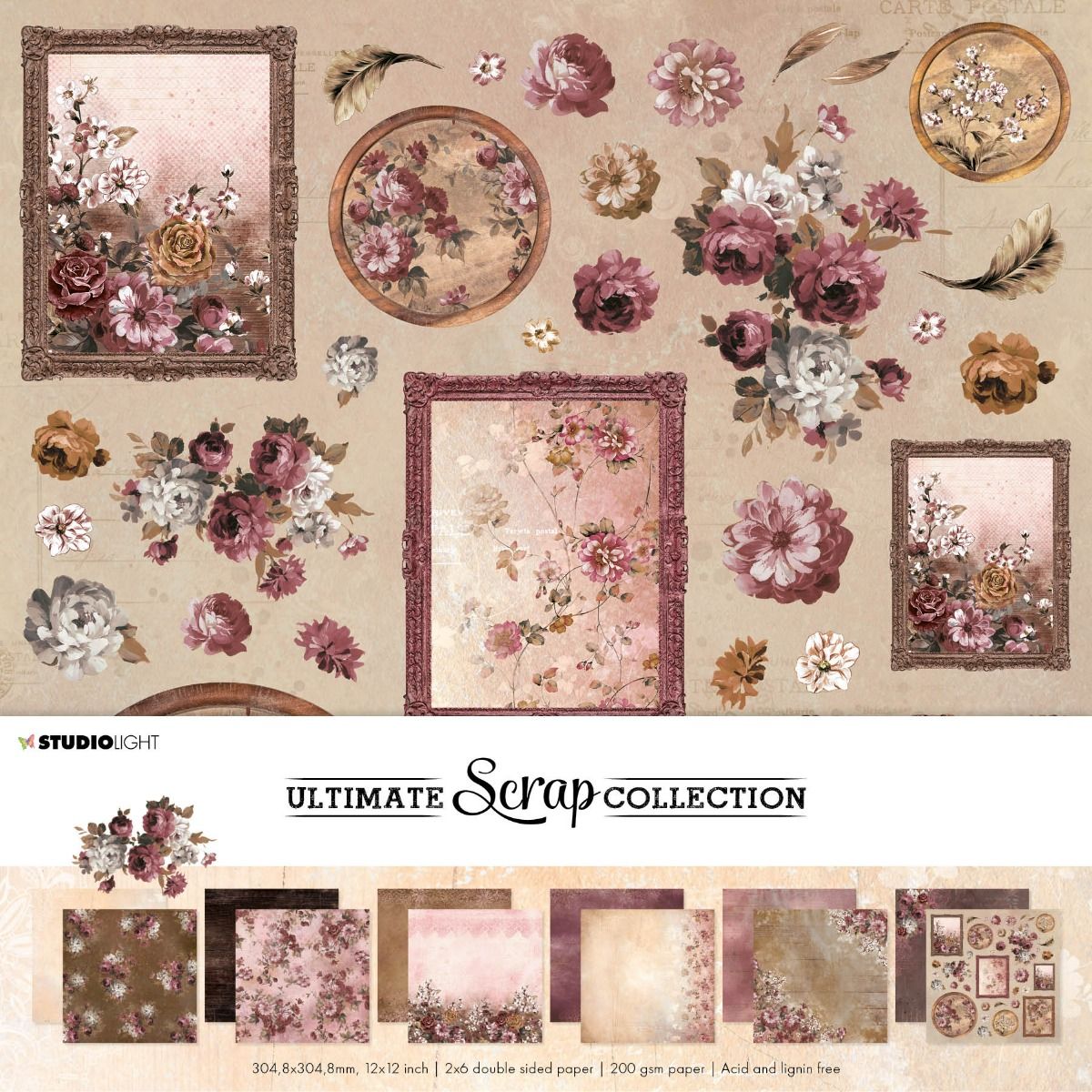 Ultimate Scrap Collection - Vintage flowers & wood n° 21