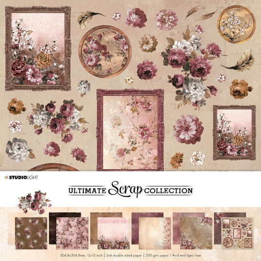 Ultimate Scrap Collection - Vintage flowers & wood n° 21