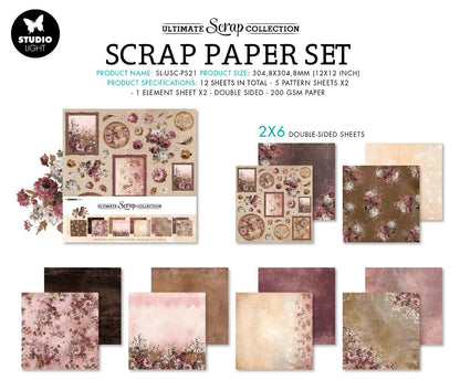 Ultimate Scrap Collection - Vintage flowers & wood n° 21