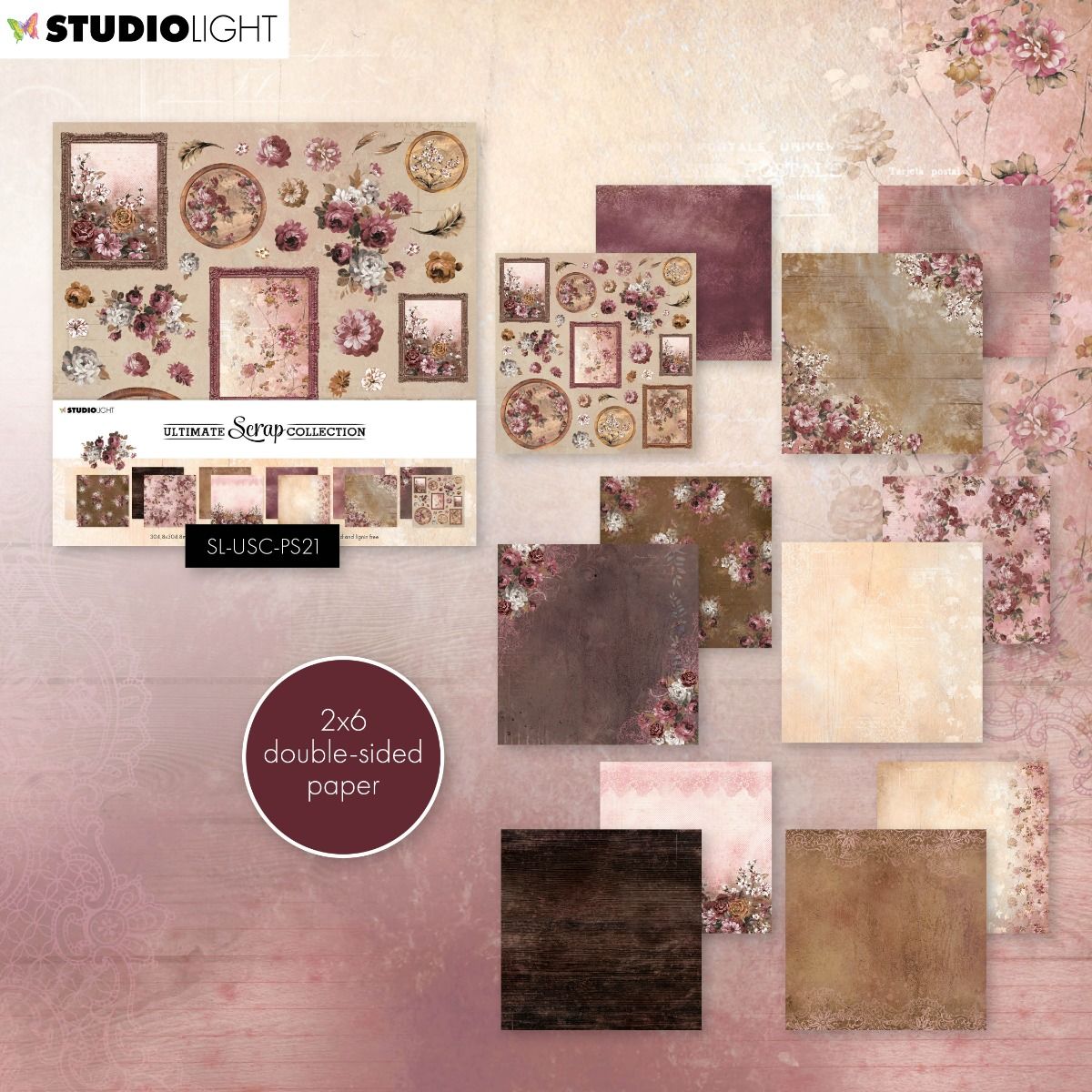 Ultimate Scrap Collection - Vintage flowers & wood n° 21