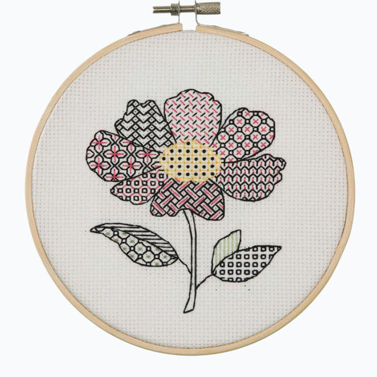 Borduurpakket Blackwork - Anemone ABW0005