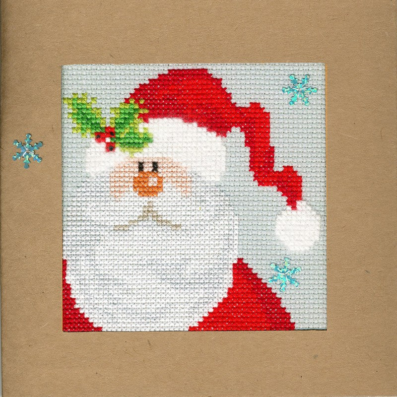 Greeting Card Embroidery Kit - Christmas - Snowy Santa XMAS15