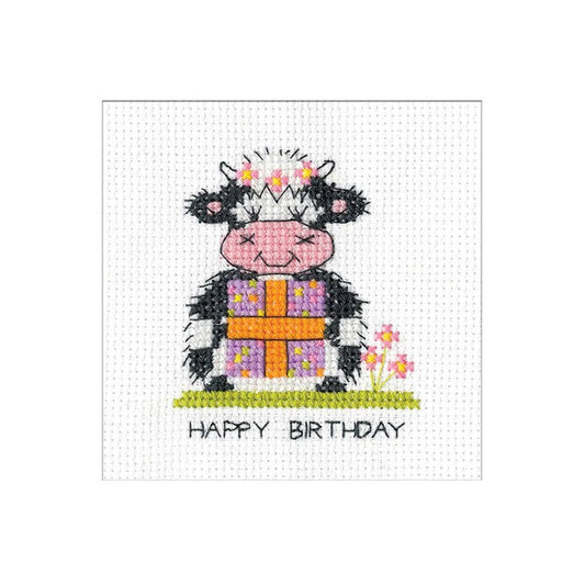 Greeting Card Embroidery Kit - Milkshake Card - Present