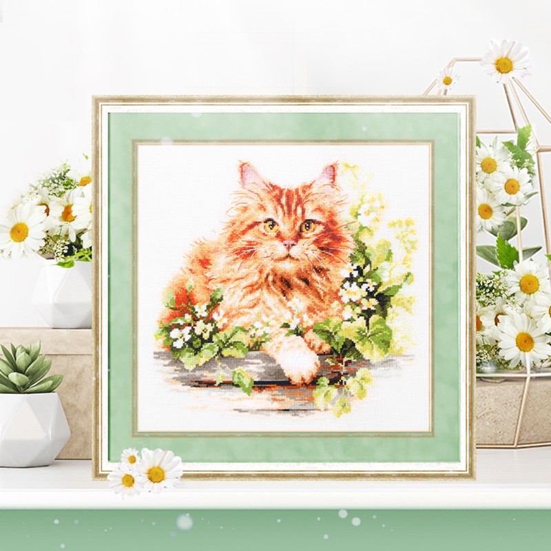 Cross Stitch Embroidery Kit - The Ginger Cat 070-022