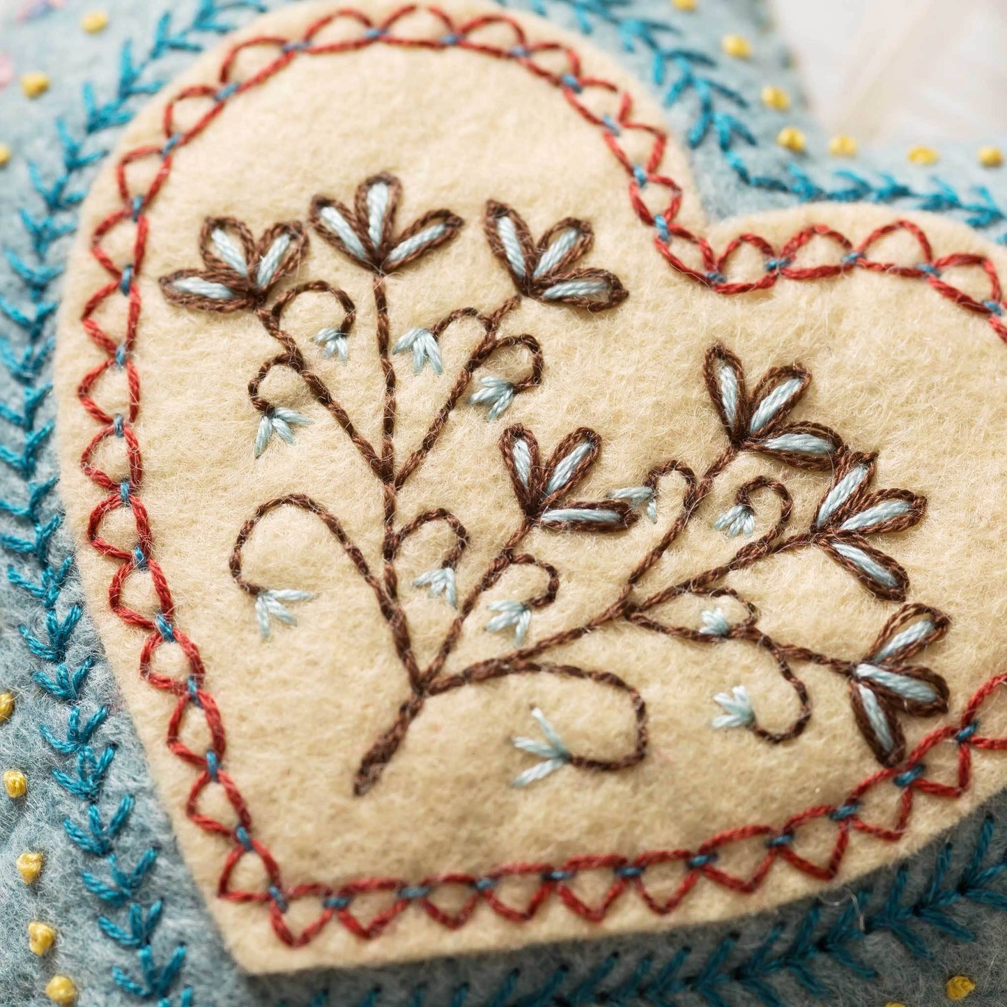 Borduurpakket Met Vilt - Hart