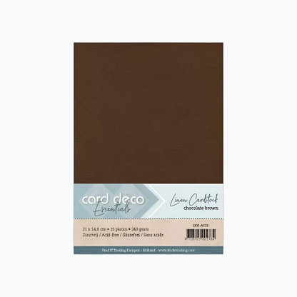Papier cartonné en lin - A5 - 10 feuilles - Couleurs variées