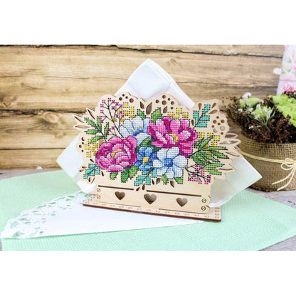 Embroidery Kit Napkin Holder - Flower Arrangement SO-090