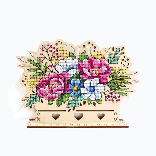 Embroidery Kit Napkin Holder - Flower Arrangement SO-090