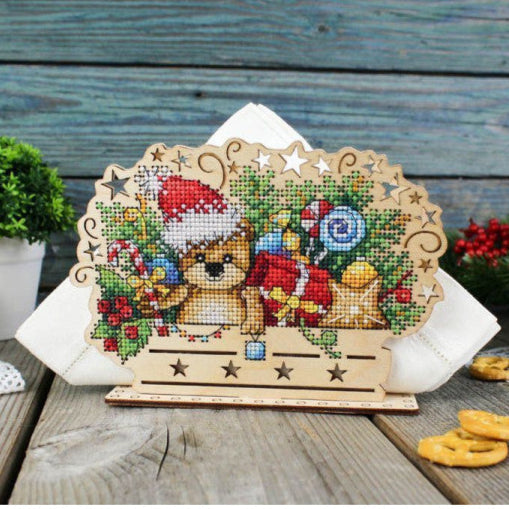 Embroidery kit - Napkin holder - "New Year Is Coming" (MP Studia)