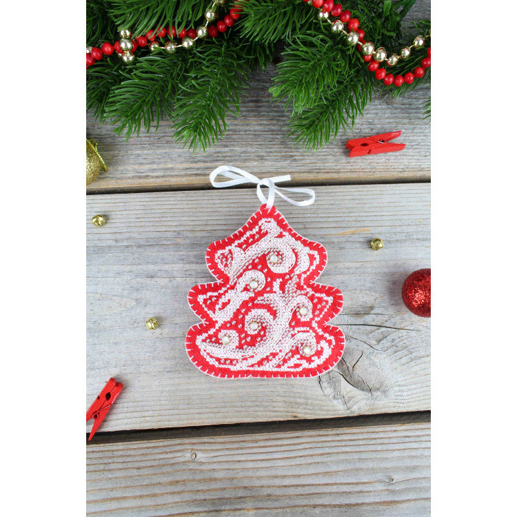Embroidery Kit Christmas Tree Ornament - Frost Patterns: Christmas Tree ST-1091