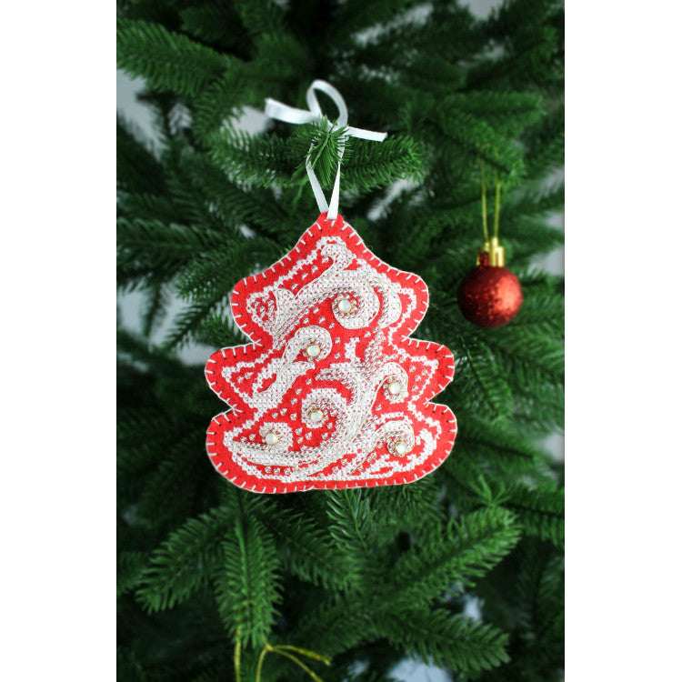 Embroidery Kit Christmas Tree Ornament - Frost Patterns: Christmas Tree ST-1091