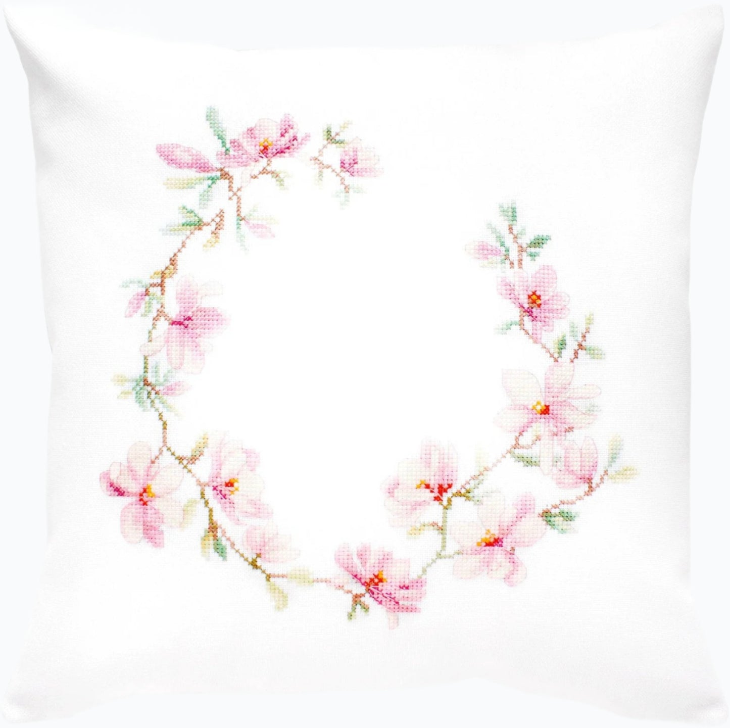 Kussen Borduurpakket - Roze Bloemen PB182