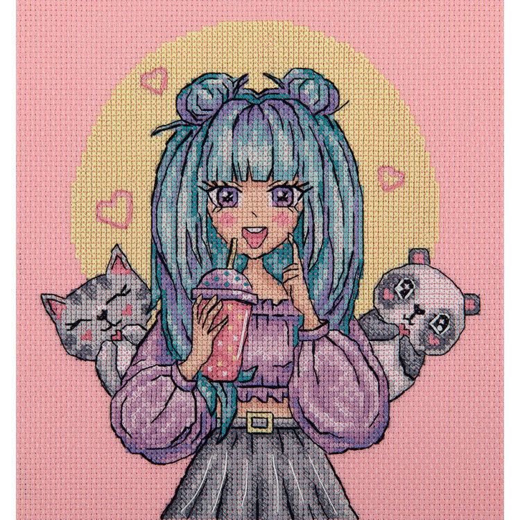 Embroidery kit - Pink Mood KL8-557