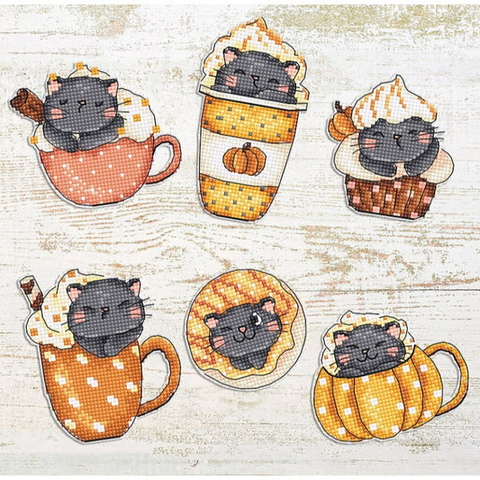 Embroidery kit - Pumpkin Cup Kitties 8092