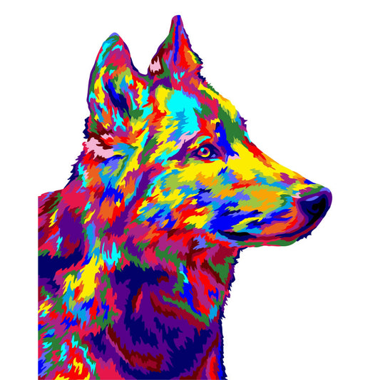Paint By Numbers - Wolf Pop Art H138