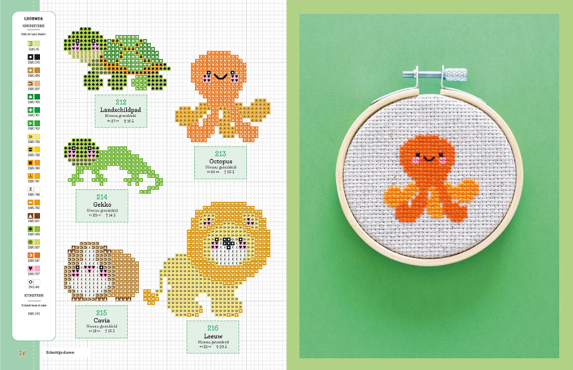 Schattig Kawaii Borduren - Ruim 400 Leuke Patronen in Kruissteek