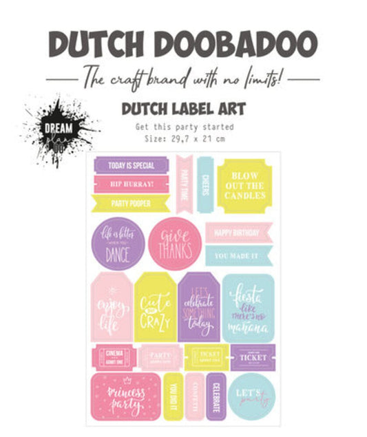 DDBD Label Art - A4 Dream Plan Do - Get This Party Started