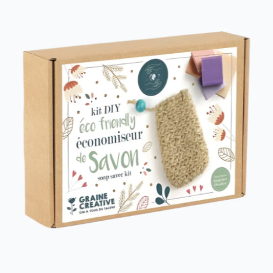 Kit de crochet écologique - Sac à savon en jute zéro déchet