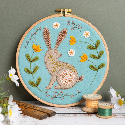 Borduurpakket Met Vilt Appliqué - Wilde haas