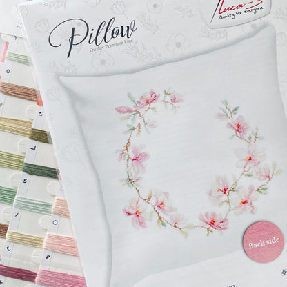 Kussen Borduurpakket - Roze Bloemen PB182