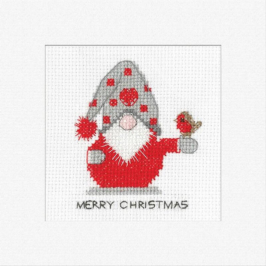 Kit de broderie pour cartes de vœux - Noël - Gonk Christmas Robin
