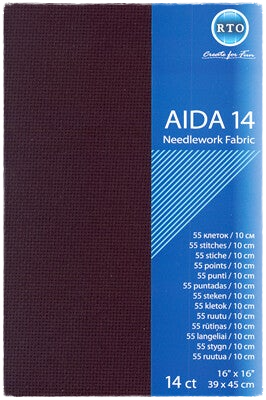 Embroidery fabric Aida 14 ct - 39x45 cm - Black