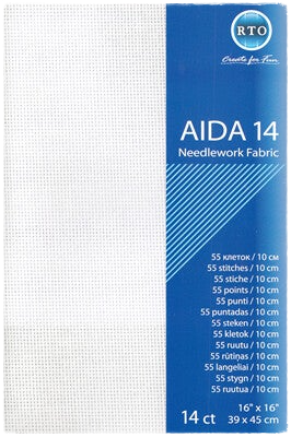 Embroidery fabric Aida 14 ct - 39x45 cm - White
