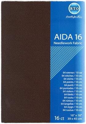 Embroidery fabric Aida 16 ct - 39x45 cm - Black