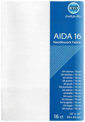 Embroidery fabric Aida 16 ct - 39x45 cm - White