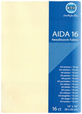 Embroidery fabric Aida 16 ct - 39x45 cm - Ecru
