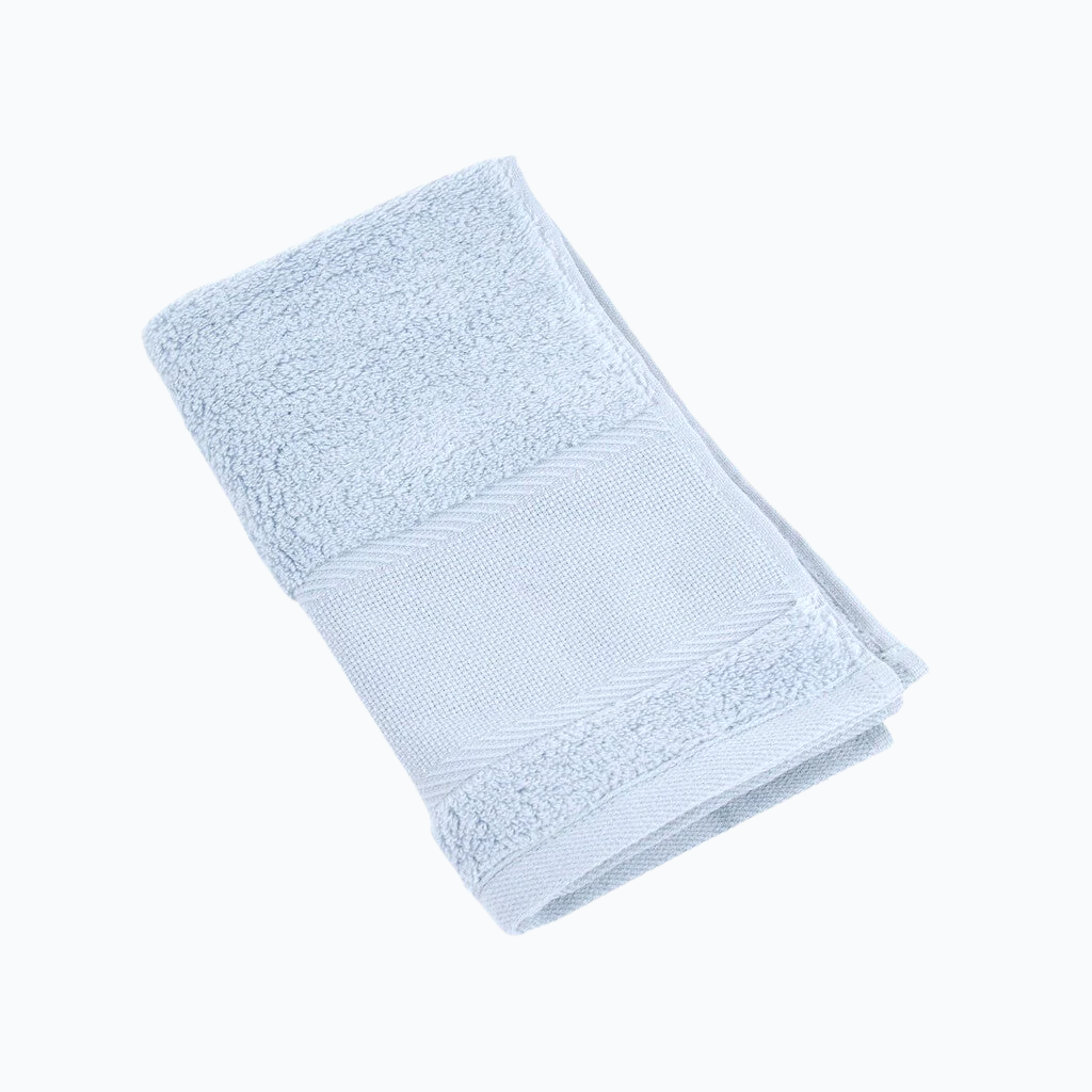 Guest towel with Aida embroidery strip - 30x50 cm - Cloud blue
