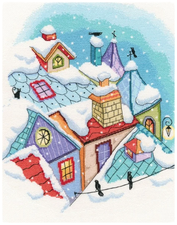 Borduurpakket - Winter on the Roofs M655