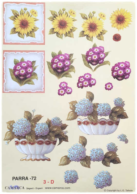 3D Cutting Sheet - Flowers - Parra 72